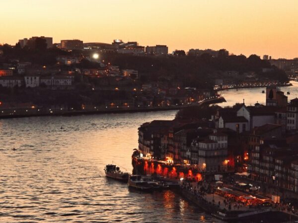 Ribeira riverside at dusk, Porto