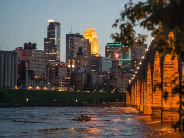 Stone Arch Bridge and skyline, Minneapolis
