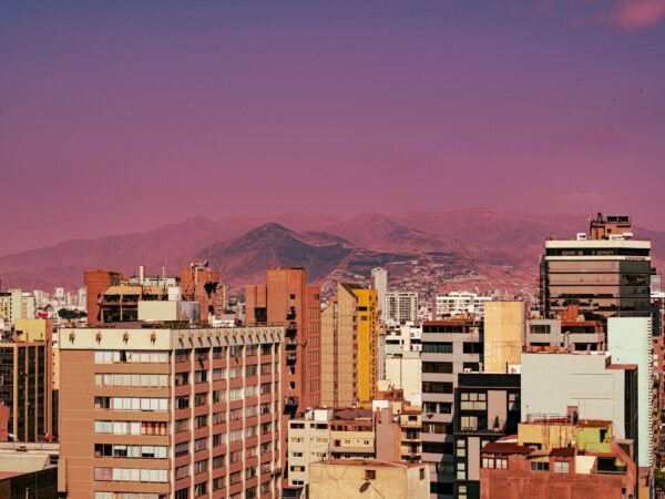Lima skyline at sunset