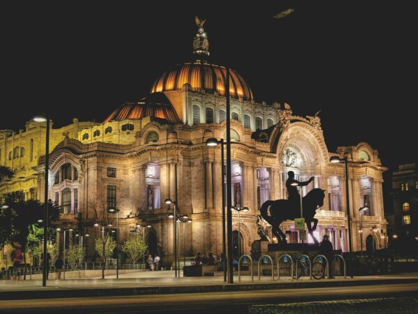 Palacio de Bellas Artes at night, Mexico City
